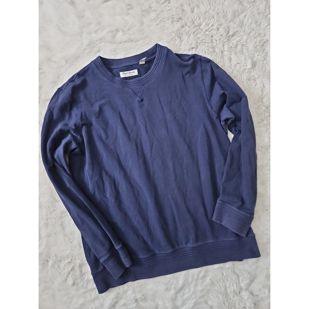 English Laundry Blue Crewneck Sweatshirt Solid Minimalist Casual Men's L